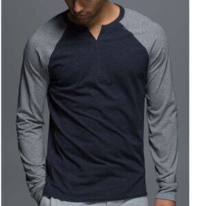 Lululemon Bodhi Long Sleeve Heathered Inkwell/Heathered Medium Grey